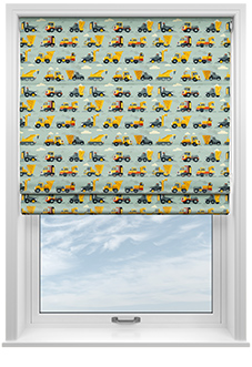Construction Crew, Cement Grey - Motorised Roman Blind
